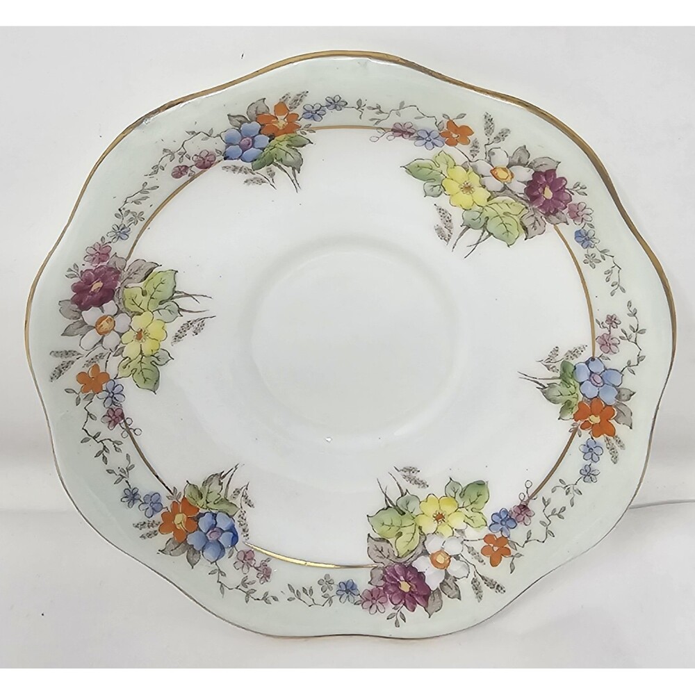 Vintage E B Foley English Bone China Saucer Replacement Plate Floral Bouquets